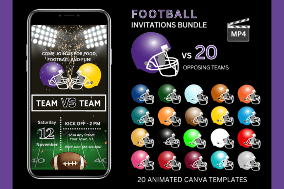 Celebrate Every Game Day: The Purple Team Bundle Invitations