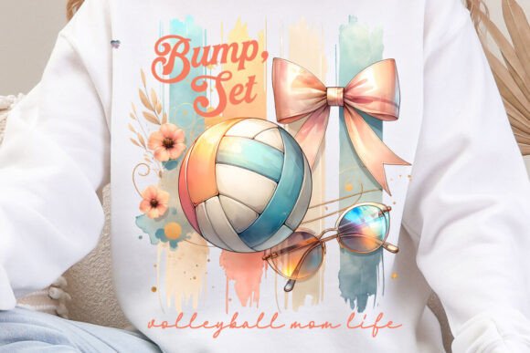 Celebrate the Net: Volleyball Mom Life PNG Brushstroke
