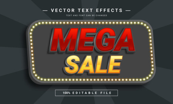 Mega Sale Editable Text Effect: Instant 3D Impact
