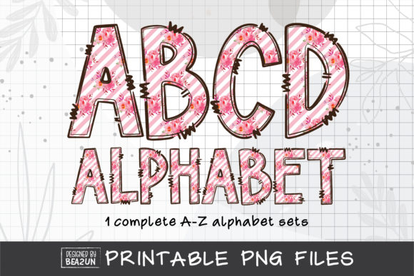 Pink Rose Stripe Alphabet Sublimation: A Floral Designer's Toolkit
