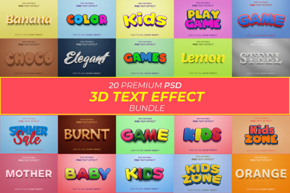 Premium PSD Editable Text Effect Bundle for Designers