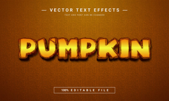 Pumpkin Editable Text Effect: A 3D Design Asset for Autumn Projects
