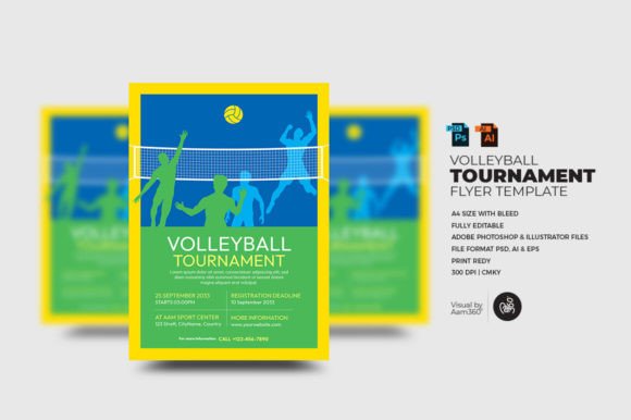 Score Big with a Volleyball Tournament Flyer Template
